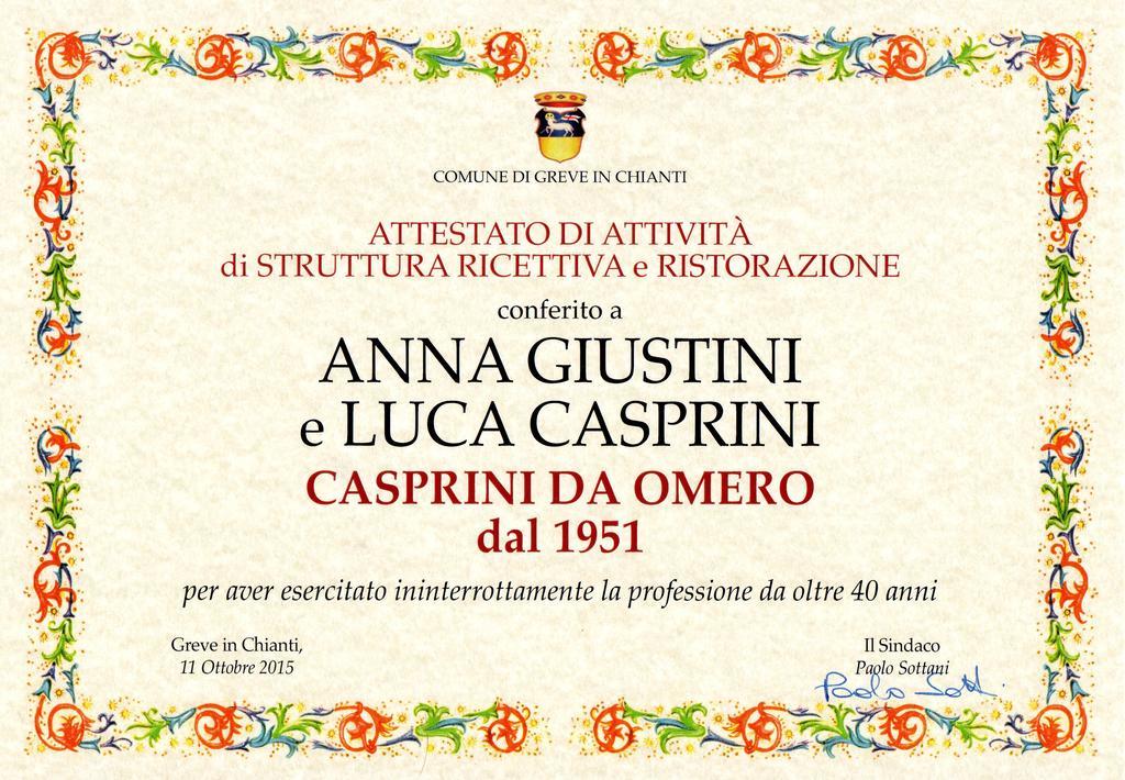 Residence Casprini Da Omero Greve in Chianti Zewnętrze zdjęcie